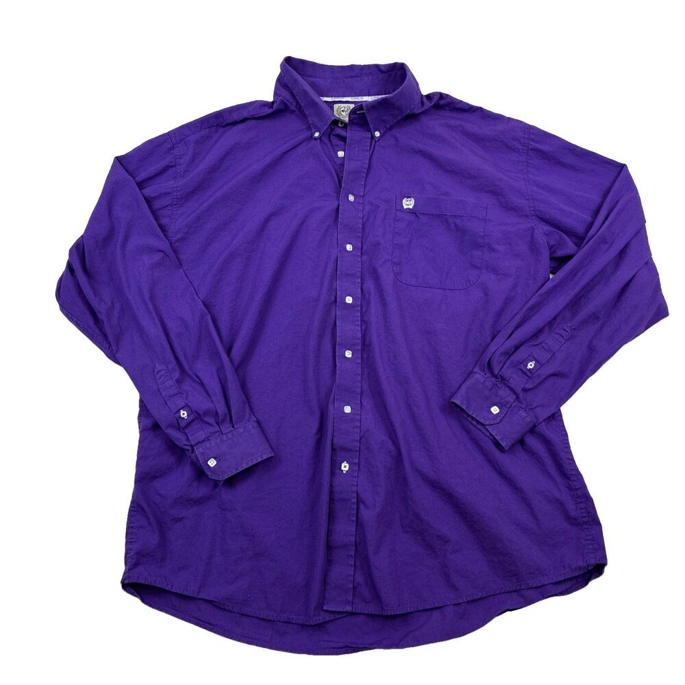 Cinch Mens Western Shirt Long Sleeve Men XXL Purple Button Down